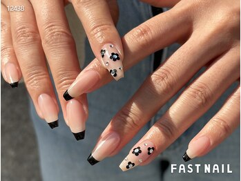 ファストネイル 大阪梅田店(FAST NAIL)/フレンチ×フラワーネイル¥6,840