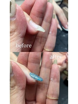 マイスタンネイル(MY STAN NAIL)の写真/お爪の悩みがある方に是非ネイルを楽しんで頂きたい‐当店はフォルム特化サロンです‐
※1回の施術写真
