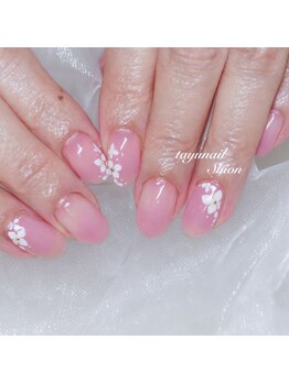 たゆ ネイル(たゆnail)/パラジェル手描きフラワーネイル