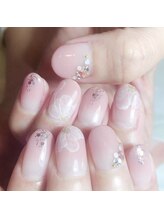 トータルサロン 白べぇーっ プラス/水彩画風ネイル