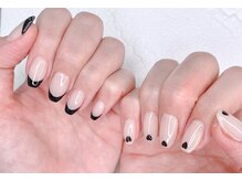 モモ(MOMO)/黒フレンチ×ハート