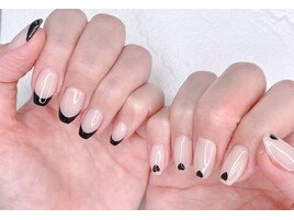 黒フレンチ×ハート