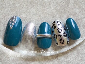 ネイルサロン ブランシュール(Nail Salon Blancheur)/シルバーアクセントのレオパード