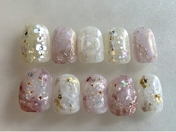 アイネイルズ 池袋店(I-nails)の写真/ふんわり桜が溶け込む春ネイル☆さくら collection初回￥9000(オフケア込)/再来￥9500(オフ代別途)[池袋]
