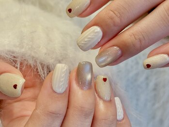 フィロンネイル 吉祥寺店(filonnail)/ニット×ハートホロネイル