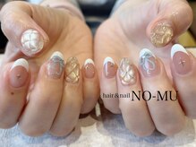 ノーム ネイル(NO-MU)/白フレンチ×キルティング