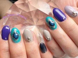 【自爪ネイル】ブルーネイル