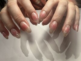 チーク+フラッシュネイル