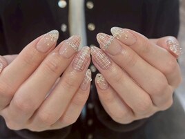 バレンタインツイードネイル