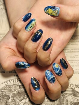 ライノネイル 天王町/絵画ネイル