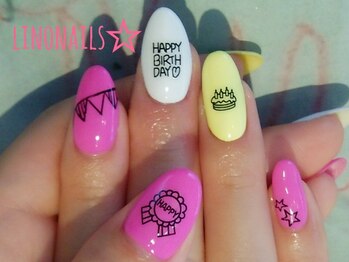 リノネイルズ(linonails)/☆バースデーネイル☆