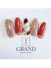 ジェイグランド(JGRAND)/レトロひまわりネイル