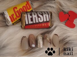 バレンタインネイル/リボン