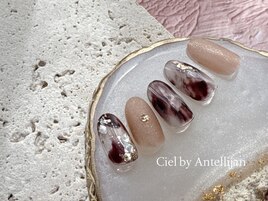 クリアもやっとあずきネイル