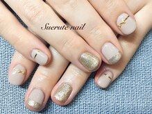 スエルテ ネイルサロン 北千住店/上品シンプルリボン ¥7000