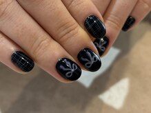 クルネ(QULNE)/リボンネイル/チェック柄