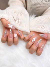 【スカルプ】３D花ネイル