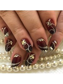 赤×ボルドー グラデーション