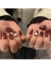 クレオネイルズ(Cleo Nails)/ブラウンフラッシュネイル