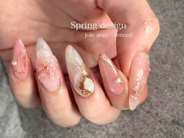 フラワーネイル　ピンクネイル