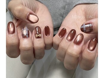 ミャウネイル(Miaou nail)/秋冬チェックネイル