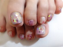 アミュリー ネイル アトリエ(Amury nail atelier)/押し花フットネイル♪