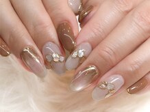 ノア 奈良生駒店(NOA)/ブラウン×ゴールドネイル生駒