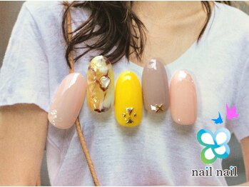 ネイルネイル 南森町店(nailnail)/イエローが◎大人カジュアル♪