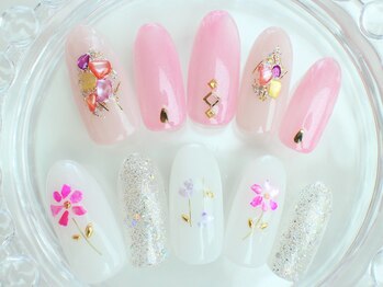 ネイルサロン あかねいろ/春夏シェルアート クリアカラー