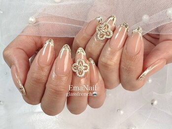 エマネイル プラスキハクヤ 枚方店(EmaNail+KIHAKUYA)/ガラスフレンチ