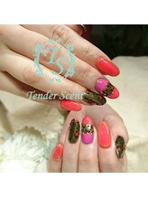 テンダーセント(Tender Scent)/レオパード柄ネイル