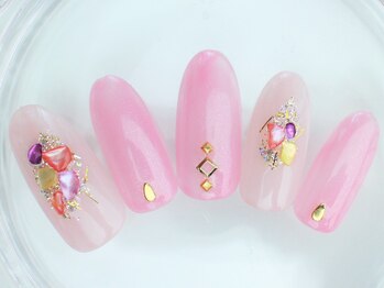 ネイルサロン あかねいろ/春夏シェルアート クリアカラー