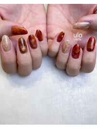 赤ニュアンスとゴールドアート