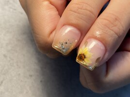 ひまわり×手書きアート