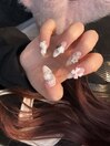 レース×薔薇ネイル¥9500