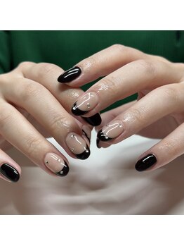 シュリ バイ ハオ(shuril by hao)/黒フレンチ × ストーン