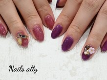 ネイルズアリー 立川店(Nails ally)/バタフライ×ファイバージェル