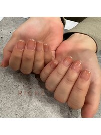 ラメ細フレンチネイル！