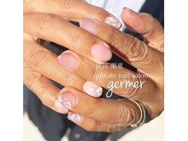 グラデーションとお花のアート！