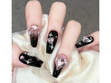 ベラーネイルサロン(Bella Nail Salon)/ピンクと黒の組み合わせ
