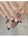 黒フレンチ&ハート