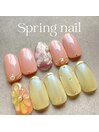 春ネイル/大人可愛い/お花ネイル