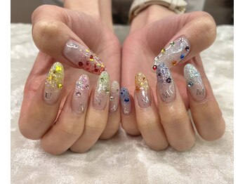 カラフルラメグラデーション