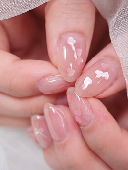 ネイルグロウ(NAIL GLOW)の写真/ちゅるん肌なじみピンクの大人可愛い艶ネイル♪お仕事柄派手なネイルが出来ない方にもオススメです◎
