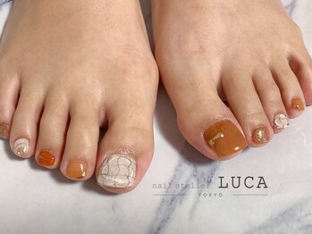 ネイルアトリエルカ(nail atelier LUCA)/M-981 ニュアンス冬フットネイル