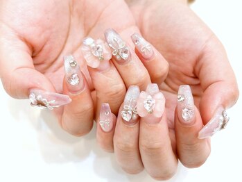 ネイルコレクション ベビーピンク(Baby Pink)/長さだしジェル★フリー♪リボン