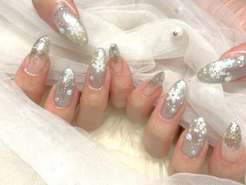ネイルサロンブリス(nail salon Bliss)/☆銀世界!雪の結晶ネイル☆