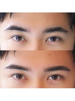 デザインケー 本店(design K)/メンズ眉仕上がりbefore after