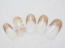 シックネイル(CHIC nail)/ゴールド フレンチ＆ボーダー