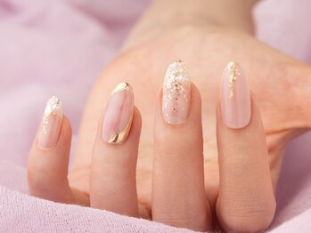 ヴァンネイル(VINGT NAIL nail&eye beauty)/ミラー×ラメ ニュアンスネイル